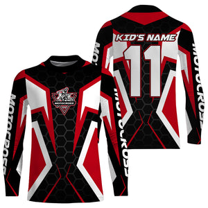 Custom Dirt Bike Jersey Red UPF30+ Men Kid Motocross Shirt Extreme Off-Road MX Jersey Motorcycle PDT574