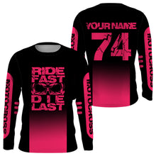 Load image into Gallery viewer, Ride Fast Die Last Motocross Jersey Men Kid UPF30+ Custom Pink Dirt Bike Shirt Off-Road Skull MX PDT578