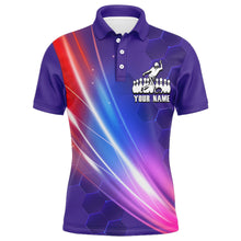 Load image into Gallery viewer, Custom Bowling Shirt For Men Bowling Polo Shirt For Team Personalized Purple Bowling Jersey BDT40