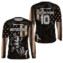 Load image into Gallery viewer, American Flag Motocross Jersey UPF30+ Custom Dirt Bike Shirt Men Women Youth Patriotic MX Racing PDT449