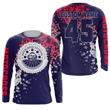 Load image into Gallery viewer, Custom USA Motocross Jersey Kid Men Women UPF30+ Patriotic Dirt Bike Shirt MX Racing Long Sleeve  PDT527