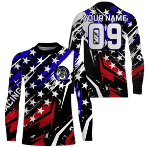 American Flag ATV Motocross Jersey Kid Men UPF30+ Quad Bike Shirt Patriotic ATV Off-Road Racing PDT571