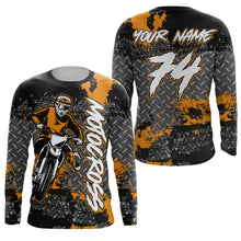 Load image into Gallery viewer, Personalized Motocross Jersey Women Men Kid UPF30+ Orange Dirt Bike Shirt MX Long Sleeve Motorcycle PDT533