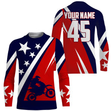 Load image into Gallery viewer, American Flag Motocross Jersey Men Women UPF30+ Patriotic Youth Dirt Bike Shirt Custom MX Jersey PDT537