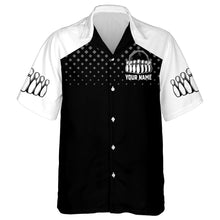 Load image into Gallery viewer, Hawaiian Bowling Shirt For Men Women Custom Bowling Jersey Black White Bowling Shirt For Team BDT48