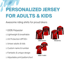Load image into Gallery viewer, Custom red MX jersey shirt UV extreme kid&amp;adult Motocross dirt bike racing off-road motorcycle PDT179