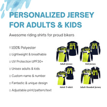 Load image into Gallery viewer, Custom motocross jersey green UPF30+ men women kid dirt bike racing off-road motorcycle long sleeve NMS998