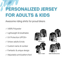 Load image into Gallery viewer, BMX 4 Life Black BMX jersey UPF30+ BMX bike shirt adult youth kid bicycle motocross cycling gear| SLC132