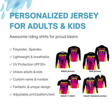 Load image into Gallery viewer, Personalized Pink BMX jersey adult kid bike shirts UPF30+ Freestyle cycling bicycle motocross gear| SLC43