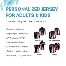 Load image into Gallery viewer, Extreme Motocross Jersey UPF30+ Personalized Patriotic MX Racing Shirt American Dirt Bike Adult&amp;Kid | NMS733