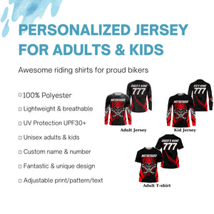 Motocross kid men women jersey personalized dirt bike for youth UPF30+ off-road motorcycle shirt PDT356