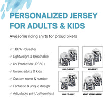 Load image into Gallery viewer, Customizable dirt bike jersey youth adult kid UPF30+ Motocross white camo racing motorcycle shirt PDT83