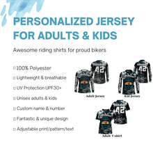 Load image into Gallery viewer, Kid women men dirt bike jersey UPF30+ personalized Motocross offroad youth riding shirt motorcycle PDT280