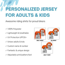 Load image into Gallery viewer, Flag racing jersey Motocross custom for kids men women orange UPF30+ dirt bike off-road motorcycle PDT128