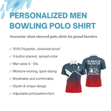 Load image into Gallery viewer, Funny Men Polo Bowling Shirt Personalized My Mind&#39;s in The Gutter Bowlers Jersey Short Sleeves NBP27