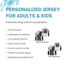 Load image into Gallery viewer, Patriotic Personalized Motocross Jersey UPF30+ American MX Racing Shirt Dirt Bike Off-road NMS1190