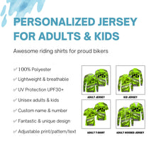 Load image into Gallery viewer, Green MX custom jersey UV protective youth kid adult extreme racing dirt bike motorcycle shirt PDT86