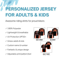 Load image into Gallery viewer, Personalized Men Kids MX Motocross Jerseys Dirt Bike Racing Shirt Riding Orange UPF30+ Motorcycle PDT146