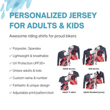 Load image into Gallery viewer, Patriotic adult kid BMX jersey Personalized UPF30+ American freeride bike shirt USA Cycling gear| SLC26