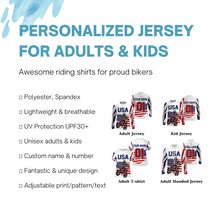 Load image into Gallery viewer, American Dirt Bike Jersey UPF30+ Personalized Patriotic MX Racing US Off-Road Adult&amp;Kid Motocross Jersey| NMS745