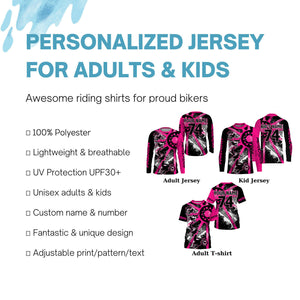 Dirt bike freestyle kid men women custom MX jersey UPF30+ pink Motocross gear racing shirt PDT299