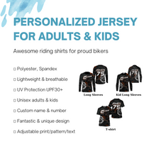 Load image into Gallery viewer, Personalized Camo Cross Jersey UPF30+ UV Protect, Motocross Supercross Racing Motorcycle Riders - Orange| NMS734