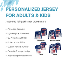 Load image into Gallery viewer, Patriotic Motocross Jersey UPF30+ Personalized Kid&amp;Adult Dirt Bike Racing Shirt Off-road Motorcycle| NMS616