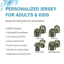 Load image into Gallery viewer, Men women kid camo MX custom UV protective youth motocross jersey extreme dirt bike racing shirt PDT67