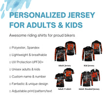 Load image into Gallery viewer, Custom red racing jersey UPF30+ youth men women MX shirt dirt bike freestyle off-road motorcycle PDT06