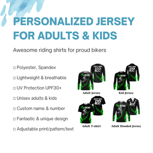 Custom Motocross Jersey MX Racing UPF30+ Dirt Bike Number and Name Adult&Kid Off-Road Motorcycle| NMS769