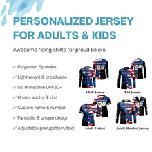 Load image into Gallery viewer, Personalized American BMX racing jersey UPF30+ patriotic Cycling shirt bicycle motocross racewear| SLC12