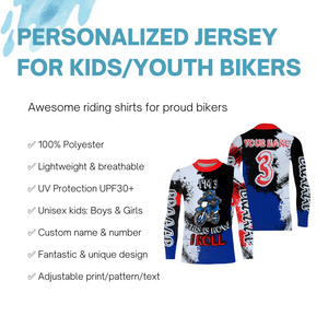 Kids custom motocross jersey UPF30+ This Is How I Roll dirt bike boys girls MX racing long sleeves NMS1070