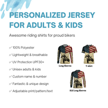 Load image into Gallery viewer, Personalized Motocross Racing Jersey UPF30+ UV Protection American Flag MotoX Dirt Bike Racewear| NMS398