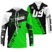 Load image into Gallery viewer, Extreme Motocross Jersey Personalized UPF30+ Racing Shirt Dirt Bike Off-road Biker Motorcycle - Green| NMS634