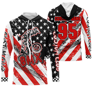 Adult kid BMX jersey Patriotic UPF30+ freeride gear USA cycling shirt bicycle motocross racewear| SLC32