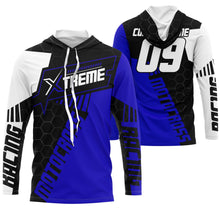 Load image into Gallery viewer, Extreme Motocross Jersey Personalized UPF30+ Racing Shirt Dirt Bike Off-road Biker Motorcycle - Blue| NMS633