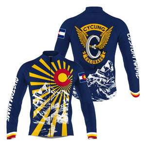 Colorado men/women cycling jersey with pockets UPF50+ State flag bike shirt mountain bike BMX Gear| SLC171