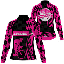 Load image into Gallery viewer, Personalized Pink women cycling jersey Biking team athletes tops UPF50+ road gear with 3 pockets| SLC62