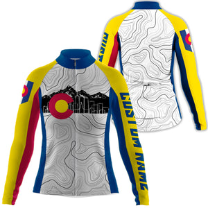 Men/Women Colorado cycling jersey with 3 pockets full zip UPF50+ MTB BMX gear mountain bike shirt| SLC169