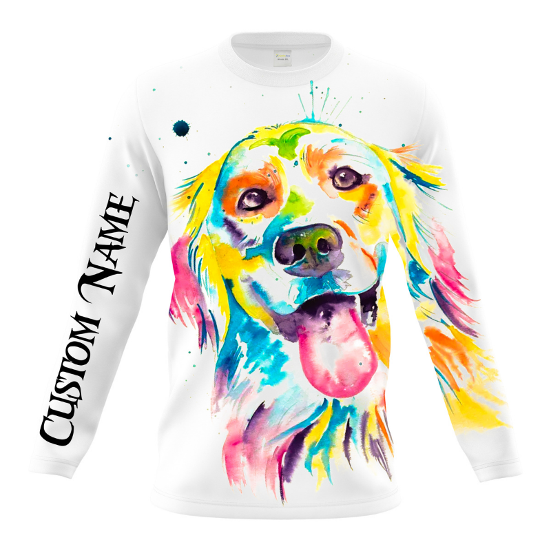 Colorful Labrador Retriever T-shirt Long Sleeve Hoodie| Custom Name Shirt for Labrador Lover, Lab Owner JTSD292