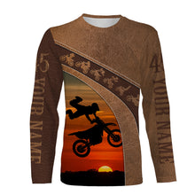 Load image into Gallery viewer, Motocross Leather Pattern Personalized Jersey Dirt Bike Riding Shirt Off-road Motorcycle Riders| NMS510