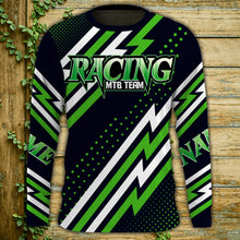 Load image into Gallery viewer, MTB Jersey, Custom Green Downhill Mountain Bike Racing Shirt, Cycling Shirt UV Protection UPF 30+| JTS495