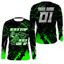 Load image into Gallery viewer, Green kid men women Motocross jersey UPF30+ extreme custom dirt bike racing shirt off-road PDT388