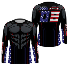 Load image into Gallery viewer, Patriotic Muscle Racing Jersey Personalized Kid Adult UPF30+ Motocross Dirt Bike Long Sleeves NMS1228