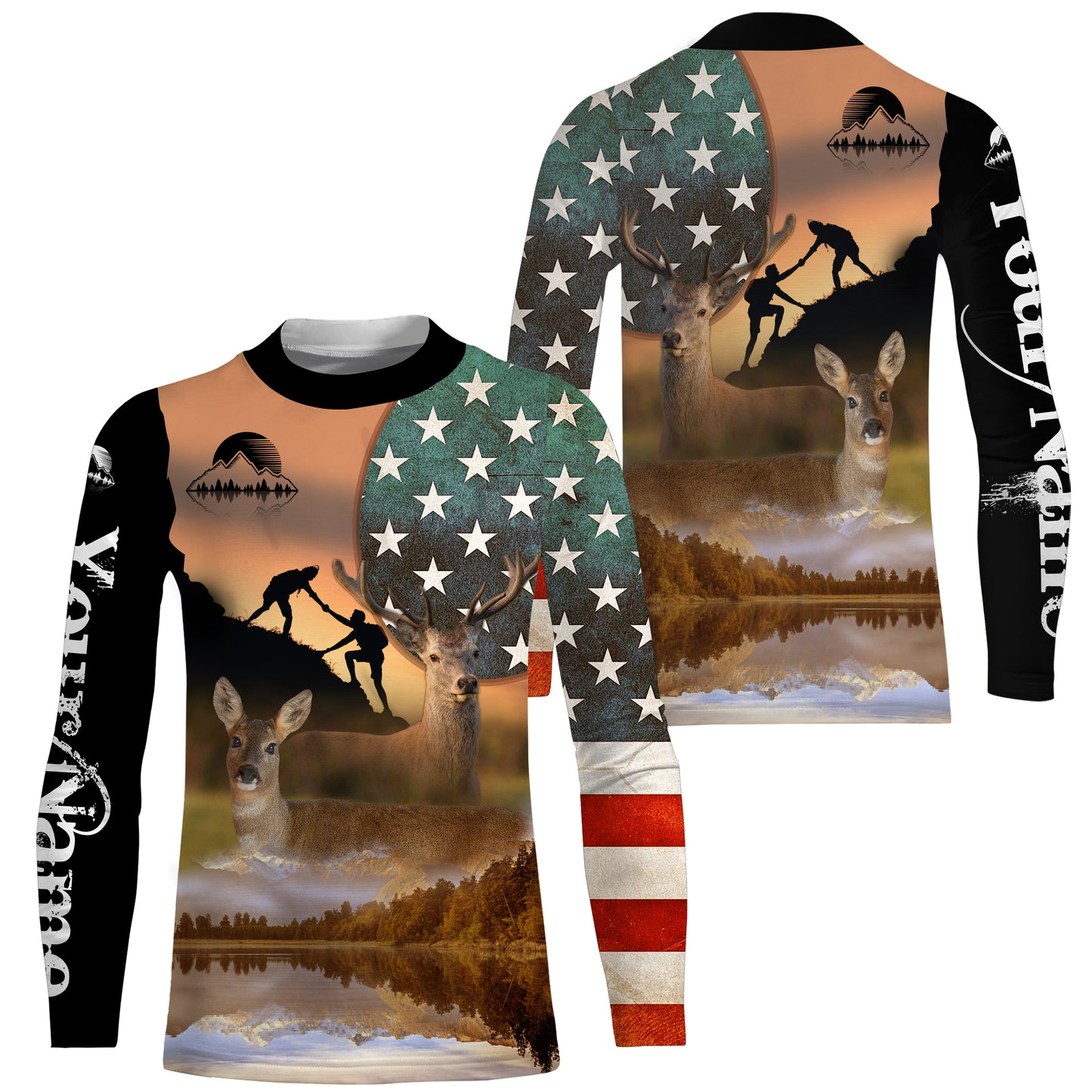 Customized Camouflage Forest Outdoor Wildlife 3D Men's Hiking T-Shirt Hiking Long Sleeve Take A Hike Shirt SP13