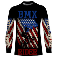 Load image into Gallery viewer, American Mountain Bike Jersey, BMX Rider Custom Patriotic Shirt for Cyclist, Bike Rider| JTS438