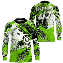 Load image into Gallery viewer, Personalized green Motocross jersey dirt bike kids boy girl racing extreme UPF30+ motorcycle shirt PDT206