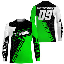 Load image into Gallery viewer, Extreme Motocross Jersey Personalized UPF30+ Racing Shirt Dirt Bike Off-road Biker Motorcycle - Green| NMS634