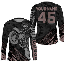 Load image into Gallery viewer, Camo Tire Track Motocross Jersey UPF30+ Custom Number Motorcycle Shirt Off-Road Dirt Bike Racing| NMS551