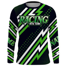 Load image into Gallery viewer, MTB Jersey, Custom Green Downhill Mountain Bike Racing Shirt, Cycling Shirt UV Protection UPF 30+| JTS495